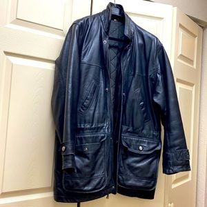 VINTAGE mens Genuine leather coat jacket L